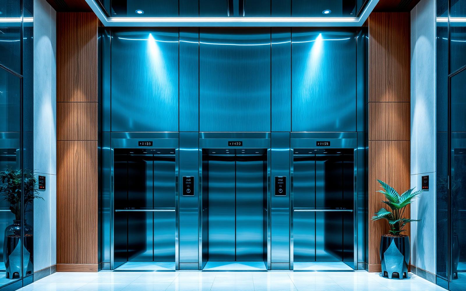 Elevadores sociais em hall de edifício